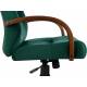 Кресло руководителя Бюрократ T-9928WALNUT Fabric зеленый Italia Green крестов. металл/дерево. Фото товара с разных ракурсов.